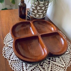 *SOLD* Wood mid-century snack tray